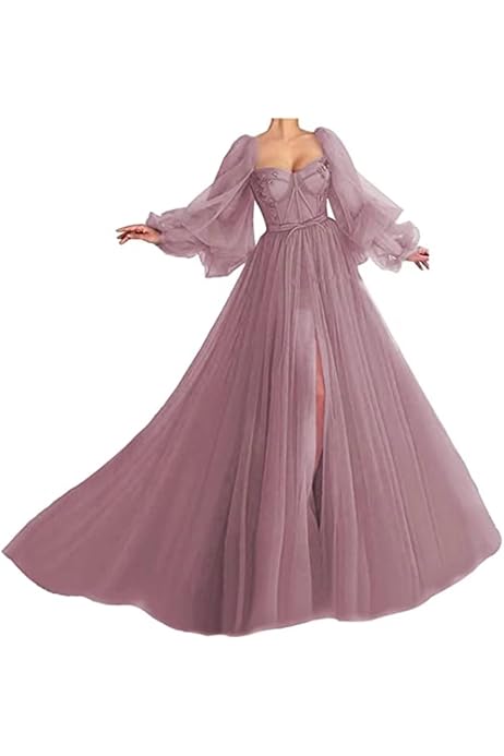 Xijun Long Puffy Sleeve Prom Dress Long 