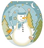 Toilet Tattoos TT-X623-R Folk Snowman Design Toilet Seat Applique, Round [並行輸入品]