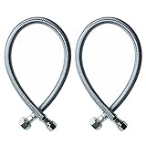 蛇口コネクタ、編組ステンレススチール – 3 / 8インチメス圧縮スレッドX 1 / 2 " i.p.メスストレートスレッド、2個 59-inch Weirun_G-80155