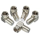5ピース新しい直角90度同軸コネクタ防水接続fオスfメスアダプタコネクタrg6 rg5