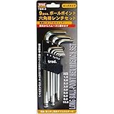 （業務用20セット）TRAD 六角レンチセット/作業工具 ボールポイント 【ロングタイプ/9個入】 TBM-9 〔業務用/DIY用品/日曜大工/スパナ〕