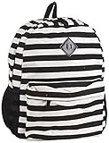 Ever Moda Black White Stripes Backpack School Bag [並行輸入品]