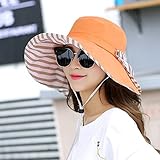 Hatrita-J 帽子の女子夏シーズンの太陽の帽子の大きい沿は戸外で日焼けして日の帽子の観光することに沿って、砂浜帽を折り畳む a