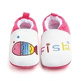 ベビーシューズ　女の子可愛い魚付き靴 ガールズ　女児　新生児 赤ちゃん　結婚式 誕生日プレゼント　暖かい綿　ホワイト*桃色　13cm　12-18ヶ月に対応　冬秋春