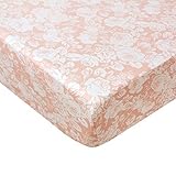 Brandream Shabby Chic Rose Crib Sheet Blush Pink Floral Fitted Crib Sheet Floral Baby Girl Crib Set 