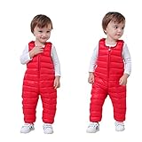 Domybest 冬 ズボン ダウンパンツ 子供用 男の子 女の子 1-5歳に適して レッド ー かわいい 厚い 柔らかく快適 暖かく保つ 普段着 幼稚園 旅行