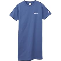 Amazon.co.jp: [チャンピオン] シャツワンピ 半袖 丸首 COTTON