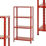 DK-1263 幅60×奥行30×高さ120cm 4段 レッド 40㎏/段