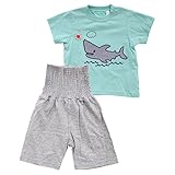 動物アップリケ 腹巻付き パジャマ 男の子 baby お得 プチプラ 80 90 95(BU-ブルー、80)