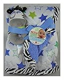 Nuby Animals Cuddly Soft Baby Blanket Manta and Rattle Toy [並行輸入品]