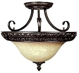 Yosemite Home Decor F023F03SB Verona Three Light Ceiling Semi-Flush Mount, Sienna Bronze [並行輸入品]