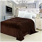 (Twin (170cm x 220cm)) - Royal Touch Twin Size (170cm x 220cm) Solid Colour Micro-Fleece Blanket - C