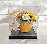 花 風水 ハッピー ブーケ イエロー 黄 バラ アレンジ プリザーブドフラワー ディス プレイ用 ウィンナーケース 付