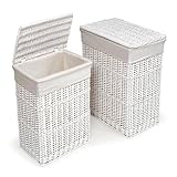Badger Basket - 2-Hamper Set, White by Badger Basket