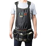 ワークエプロン　作業エプロン　男女兼用　ストラップ調整可能フリーサイズ　ポケット（１６個）