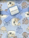 Puppies Puppy Tracks Plush Boys Baby Blanket Light Blue by Cutie Pie Baby