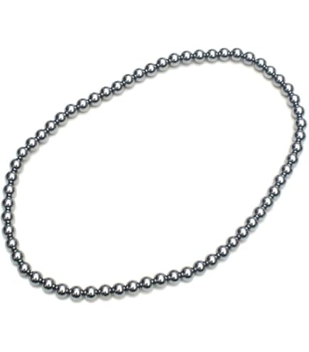 Amazon.co.jp: テラヘルツ鉱石 ゴム ネックレス 磁気ヘマタイト