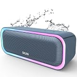 DOSS SoundBox Pro Bluetooth スピーカー20W 強化された低音 ワイヤレス ポータブル 小型 ブルートゥース スピーカー【イルミネーション機能 20時間再生 IPX6防水 パッシブラジエーター搭載 ワイヤレスステレオ Aux/TFカード対応/風呂/アオトドア適用】