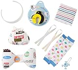 My Plate-Mate a31マイプレートメイトギフトセットホワイトドアストッパーペンギン トイホルダーパステル柄付き