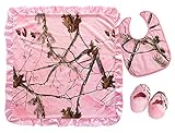 Carstens AP Camo Blanket and Bib with Booties Gift Set, Pink by Carstens