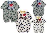 (アイラブパパ&ママ)I lovePaPa&Mama 2015 星柄 コンビドレス カバーオール ロンパース 50-60cm パパグリーン