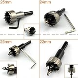 5 PC 21 ? 25 mm HSS 高速度鋼穴鋸ドリルカッタードリルビットセット、金属