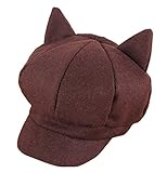 Plus Nao(プラスナオ) キャップ帽 キャスケット 帽子 キャップ ベビー キッズ 子供用 耳付き CUTE 八角帽 つば付き シンプル 無地 カジュア 50-52cm ネイビー