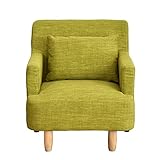 タンスのゲン 1人掛けソファ 木脚 ポケットコイル クッション付き グリーン 31200004 GN