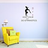Personalizedカスタム名Keep Calm & Do体操Quote逆立ちパフォーマンスガールズティーン寝室子供ステッカービニール壁デカール14インチx 28インチ