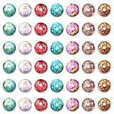 ファイニエ ビーズ 8mm 丸 フェイクストーン 花柄 500個 ミックス アクセサリー パーツ BD3031