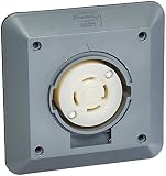 Hubbell HBL2730SR2 Locking Safety Shroud Receptacle, L16-30R, 2 Gang Surface Mount, Gray [並行輸入品]