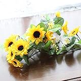 山久 夏のディスプレイに好適。サンフラワーバイン〔VD-6141〕1708-1901 【CT触媒加工】【ひまわり 向日葵】【造花】【シルクフラワー】