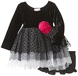 Nannetteベビー女の子2ピースストレッチノベルティメッシュドレスwith Panty カラー: ブラック