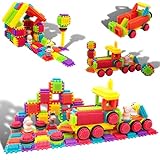 Picasso Toys PTB151 151 ピース ハリネズミ ブロック ブロック STEM ビルディング タイル トラック テーマ セット 学習プレイセット STEM おもちゃセット 教育キット 子供の脳の発達 幼稚園 幼稚園のおもちゃ 動物フィギュア付き