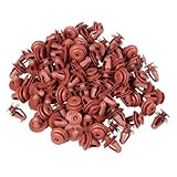 100個赤い車フェンダープラスチックリベットファスナー17ミリメートルのx 14ミリメートルx 10mmの