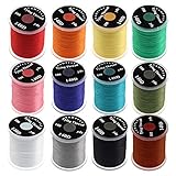 (ヘラクレス) HERCULES 140D フライタイイングスレッド 12色 ノンワックスフライタイイングワイヤー素材キット フライタイイング用品 ドライウェットフライ用 (12色)
