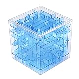 Kids 3dキューブパズルお金迷路銀行、littleice Savingコインコレクションケースボックス楽しい脳ゲーム 6.5*6.5*6.5cm/2.6*2.6*2.6inches ブルー dsf