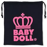 ベビードール 王冠ロゴキンチャク キッズ ベビー Lサイズ ブラック×ラズベリー