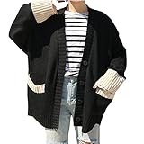 レディース　アウター　カーディガン　ニット　セーター　長袖　無地　Ｖネック　ボタン　ポケット付　シンプル　ゆったり