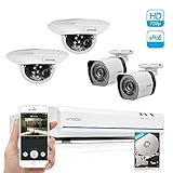 Zmodo 8CH 720P HD Network Home Security Camera System with 2x Outdoor + 2x Indoor Dome Surveillance 
