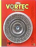Weiler Vortec Pro Narrow Face Wire Wheel Brush, Round Hole, Carbon Steel, Crimped Wire, 6" Diameter,
