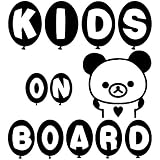 14色 KIDS ON BOARD クマ ステッカー【KIDS IN CAR テディベア BEAR 男の子 女の子】 (ブラック)