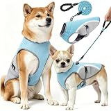 犬 クールベスト【2mリード付き】犬 冷却ベスト冷感服 UPF50+ 小型犬・中型犬・大型犬対応(S～3XL) 水洗い可能 柴犬 メッシュ 反射材付き 夏服ひんやり 熱中症対策グッズ 散歩