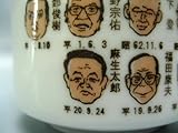 【美濃焼】歴代 総理大臣 湯飲み (麻生太郎氏の似顔絵入り)