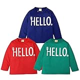 (レッド/90cm)ベビー服 男の子 Tシャツ 長袖 Moujonjon ムージョンジョン 綿素材 やわらか天竺 ソフトタッチ 日本製 圧着ロゴ チェーン刺繍 男児 ベビー