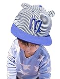 (ビグッド)Bigood かわいい 赤ちゃん ベビー 帽子 子供 ハット 野球帽 ベースボールキャップ 男の子 女の子 カジュアルキャップ 縞柄 日よけ お出かけ（ブルー・52cm）