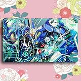 センコウドロー カードゲームプレイマット 機動戦士ガンダム00 アニメグッズ TCG万能 収納ケース付き プレイマット カード枠あり (60cm * 35cm * 0.2cm)