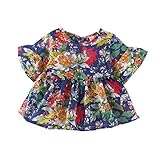 Candykids 女の子ドレス ガールズワンピース 夏サマー 可愛いベビー 子供女の子ドレス ガールズワンピース　女の子　子供ワンピース　フォーマル　半袖 (100cm, ネイビー)