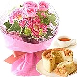 敬老の日プレゼント ミニブーケ シフォンケーキセット (ピンク)