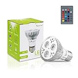Lemonbest 10W PAR20 RGB LED Light Bulb Spotlight E27 Base 16 Colors Remote Control Stable/Flash/ Str